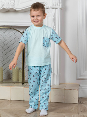 Пижама с зебрами - Размер 98 - Цвет голубой - Картинка #2